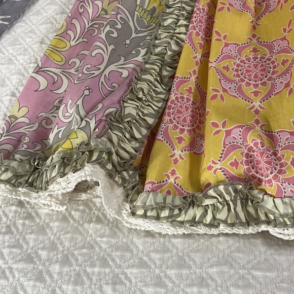 Mustard pie girls boutique twirl dress sz 8 floral ruffle pink grey blue ivory - Picture 8 of 8